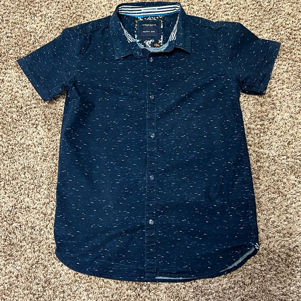 Boys dress shirt size 13–14 from denim and flower